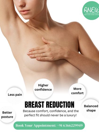 Breast reduction is about more than size; it's about comfort and confidence. Our procedure helps relieve pain, improve posture, and create a balanced shape, allowing you to feel lighter and more comfortable in your own skin.