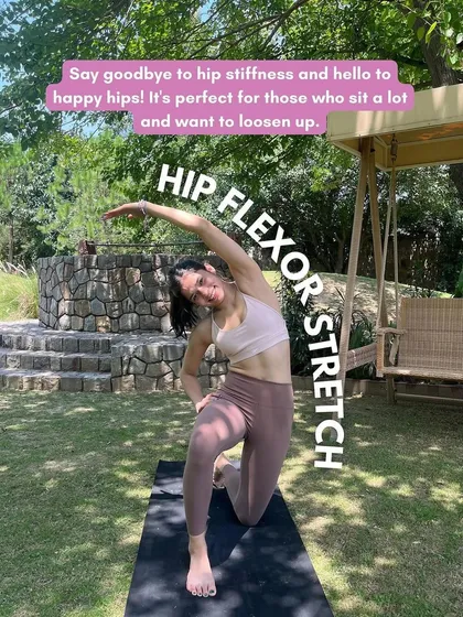 Say goodbye to hip stiffness with the hip flexor stretch. This is an essential move for loosening up the front of your hips, which is especially beneficial for runners and office workers.