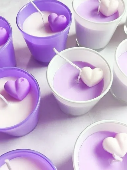 Our mini heart candles are so cute. We can customize the colors for you. They make for a lovely Valentine's gift or a romantic gesture.