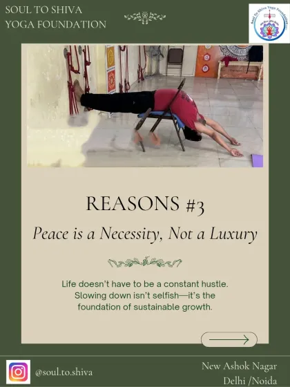 Reason to slow down: Peace is a necessity, not a luxury. It's the foundation of sustainable growth.