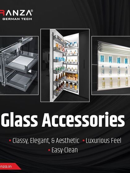 My glass accessories, including these pull-out pantry shelves, offer a luxurious feel and are easy to clean. The transparent design allows you to quickly see what you have in stock.