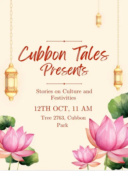 The poster for our 'Stories on Culture and Festivities' series, where we often partner with guest storytellers to explore diverse traditions and tales.