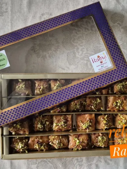 Here is my Baklava presented in a beautiful purple gift box with a window. It's a popular choice for clients who want to send a unique and elegant gift.