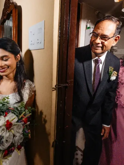 A father's proud and loving gaze as he sees his daughter, the bride, for the first time. These first look moments are always incredibly special.