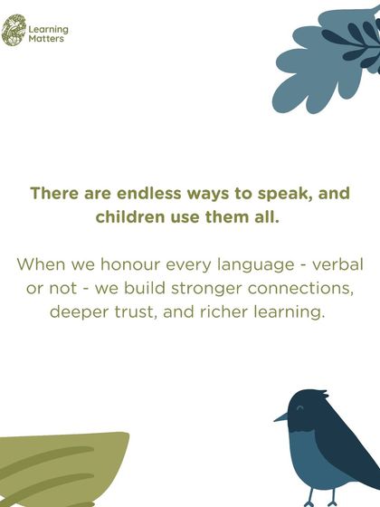 There are endless ways to speak, and children use them all. When we honor every language, verbal or not, we build stronger connections, deeper trust, and richer learning environments for every child.