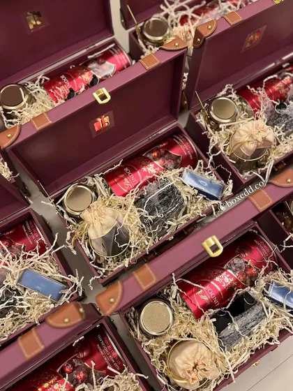 Another angle of the Diwali trunk assembly, giving a peek into the diverse products we source, from gourmet foods to lifestyle accessories.