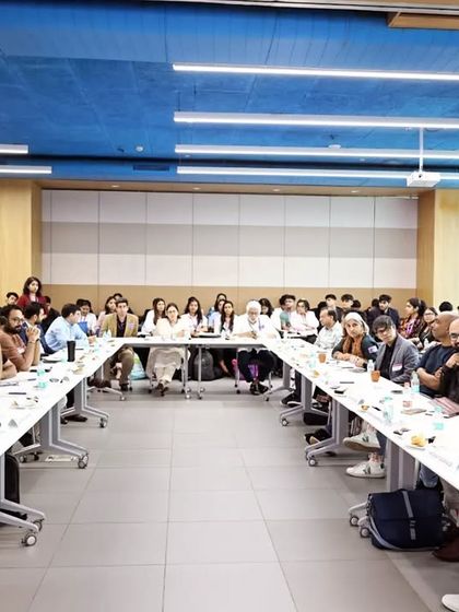 A wide view of the roundtable conference on fintech design at Atlas Skilltech University. I was surrounded by esteemed experts, discussing everything from user retention to the future of digital finance.