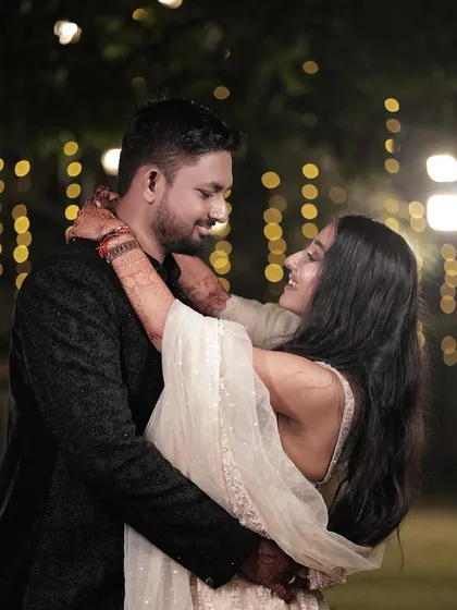 A happy, candid dance. This photo captures the joy of the celebration, with the bride looking effortlessly beautiful.