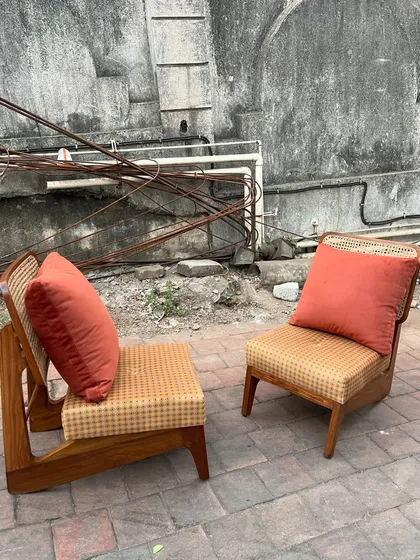 The chairs with cushions, showing how they can be styled.