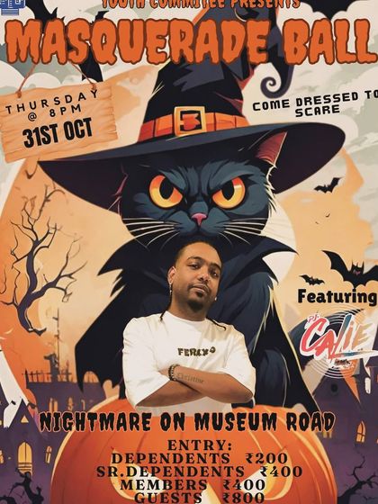 Poster for the "Nightmare on Museum Road" Halloween ball. I bring the hype, even on the scariest night of the year.