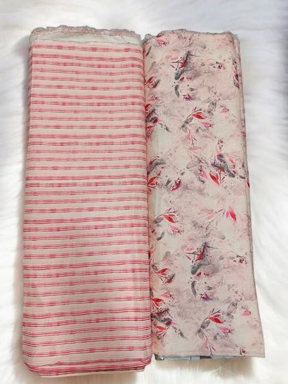 A more subtle and elegant combination of pashmina fabrics, perfect for a sophisticated winter kurta or suit.