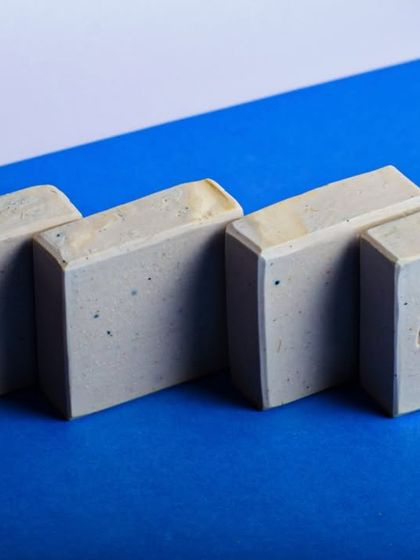 Our Blue Musk soap, enriched with Indigo Powder and Purple Clay. This bar has a musky yet fresh aroma from a blend of Frankincense, Peppermint, and Cedarwood essential oils.