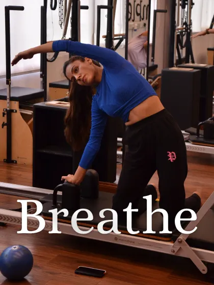 Breathe to move, move to breathe. In Pilates, your breath is your superpower. It connects your mind to your body, deepens each movement, and helps you flow with control.