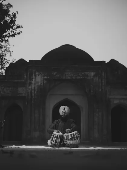 Classical vibes, endless inspiration. This photo was taken at a historic location, connecting the timeless art of tabla with timeless architecture.