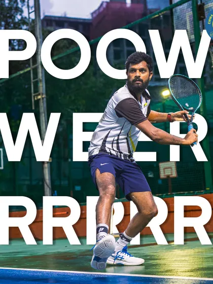An action shot capturing the raw power of a forehand swing. I help players of all levels add more force and precision to their game.
