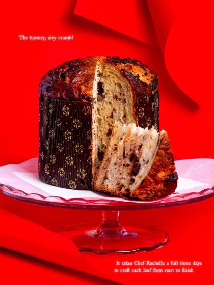 It takes me a full three days to craft each loaf of my Triple Chocolate Panettone, ensuring a perfect, airy crumb every time.