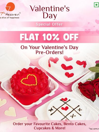Sweeten up your Valentine’s Day! Pre-order your favourite cakes, bento cakes, and cupcakes now and get a flat 10% off.