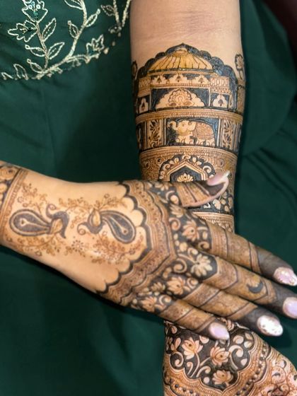 A different angle showcasing the intricate details of this bridal design.