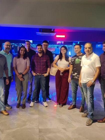 A group of friends enjoying their time at The Grid.