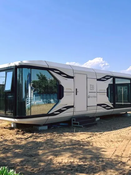 Yes, this can happen in India. This is our futuristic Space Capsule E8 model, a self-contained luxury unit that pushes the boundaries of design. It’s perfect for high-end resorts or a truly unique personal getaway.