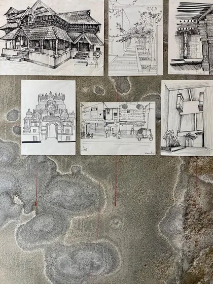 My design process often begins with a pen and paper. These sketches are not just technical drawings but a way of thinking and seeing, capturing the essence of a place, from the complex structure of a traditional house to the simple honesty of a street scene. This practice of observation is central to my architectural approach.