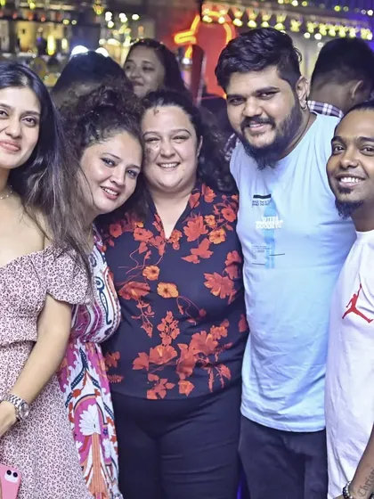 Good times with the crowd. Connecting with the people who come out to party is a huge part of the job.