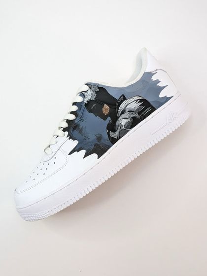 The other side of the Batman custom, featuring a close-up portrait of the Caped Crusader. The grayscale color scheme gives it a dark, gritty feel.