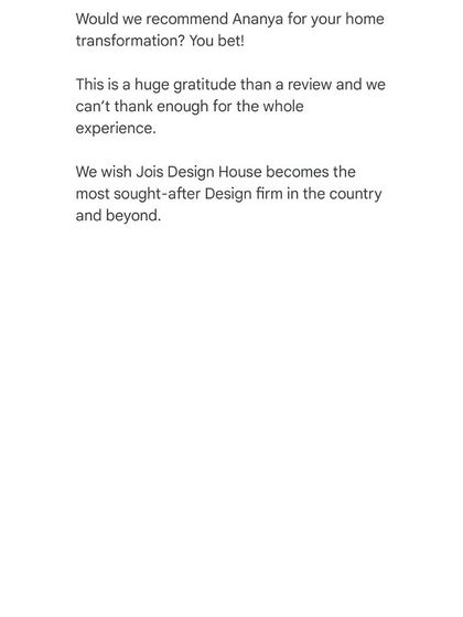 Jois Design House - Residential Interior Design & Build (Turnkey) Client Love & Press Features photo 8