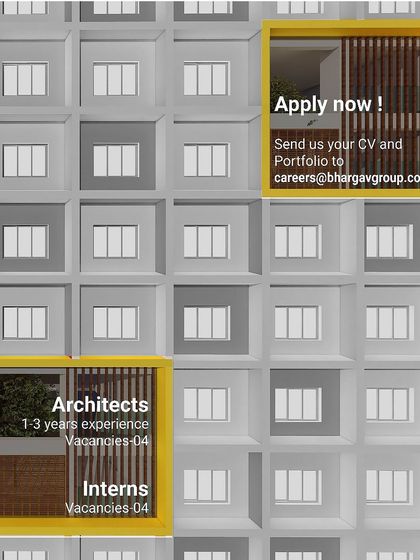 The Bhargav Group in Chennai is hiring architects and interns.