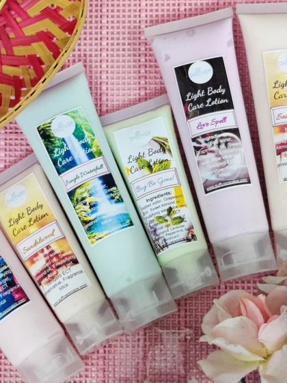 My ultra-light, nourishing body lotions will be available at my next market. They come in a variety of scents and are perfect for everyday hydration without feeling greasy.