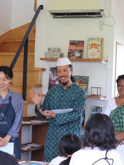 Interacting with guests at my culinary and culture exchange journey in Isumi, Japan. Sharing the stories behind my food and my culture is just as important as the cooking itself.