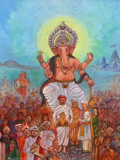 This is the quality of work you can aspire to create. This stunning Ganesha painting by my student Ananya S. Nayak showcases the detail and devotion that our mentorship helps cultivate.