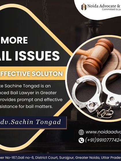 Facing bail issues? I provide effective and prompt legal solutions for all bail-related matters, leveraging my experience as a bail lawyer in Greater Noida.