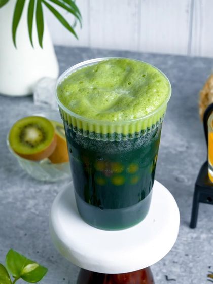 A burst of fruity freshness. My Kiwi & Strawberry Iced Tea is a delicious and healthy option for a hot day. It's made with real fruit and brewed to perfection.