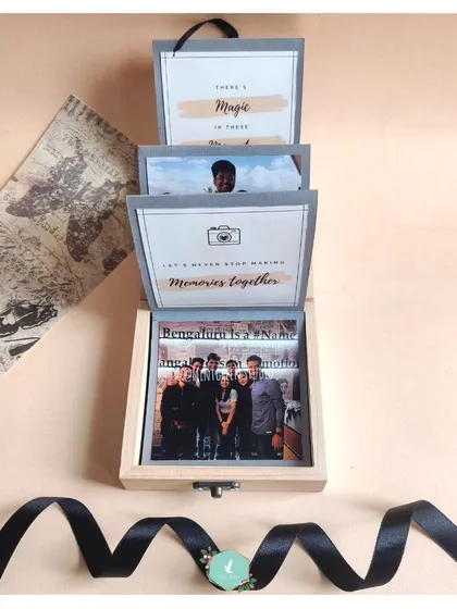 I call this my Magical Memory Box. When you open the lid, a waterfall of your favorite photos tumbles out. It’s an interactive and heartfelt way to relive your best moments, perfect for birthdays, anniversaries, or a special farewell gift.