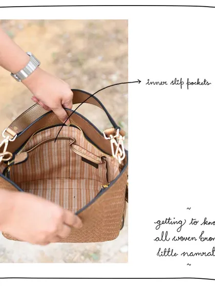 The interior of the Little Namrata also features slip pockets for easy organization.