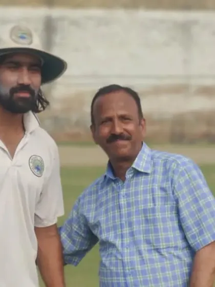 A moment of appreciation between our player Mohit Kalyan and a club official after his match-winning century.