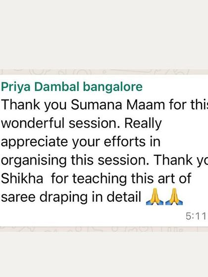 Shikha Agarwal - Personal Saree Draping Classes Words from My Wonderful Students photo 30
