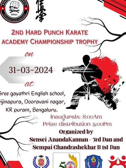 The event poster for our 2nd HPKA Championship Trophy held at our KR Puram branch.