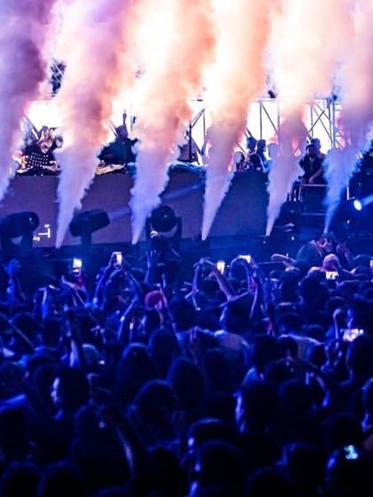 The full stage with cryo jets blasting during the Boris Brejcha concert, a testament to the high-level production I invest in.