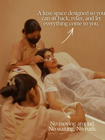 In the VIP room, there is no moving around or waiting between services. A dedicated team of stylists comes to you, allowing you to sit back and relax while we take care of everything from your lashes to your nails.