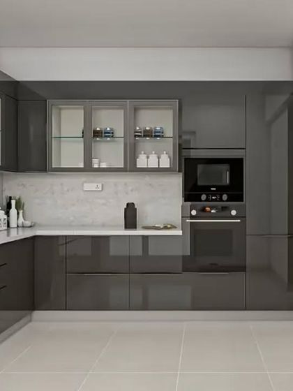 Modular Kitchen - Modular Home Interiors Efficient L-Shaped & U-Shaped Kitchens photo 16