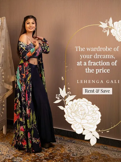 The wardrobe of your dreams at a fraction of the price. This floral print palazzo and cape set is perfect for a beach wedding or a garden party.
