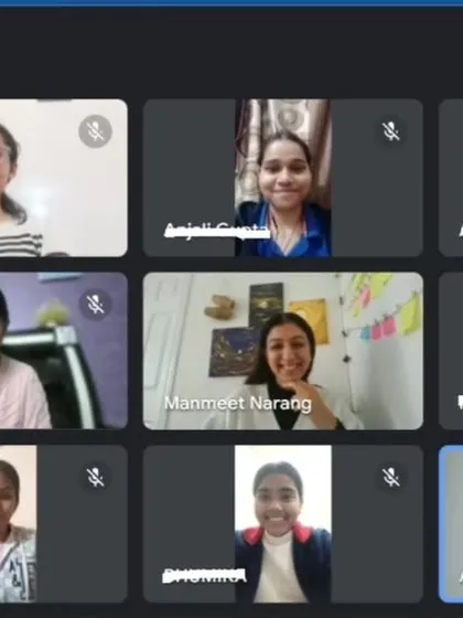 This is a group of adolescent girls from the 'Rhythm & Rhyme' workshop, a session focused on transforming their relationship with their bodies through expressive writing. Their smiles reflect the safe, collaborative space we created to share deep thoughts and connect with our authentic selves.