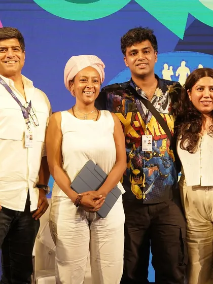 A group photo with my fellow panelists at Film Bazaar 2024. It's a great community and I'm grateful to be a part of these conversations.