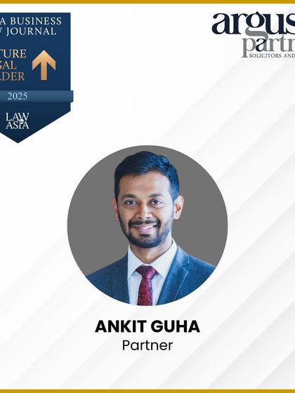 Our Partner, Ankit Guha, has been recognized as a Future Legal Leader by India Business Law Journal, highlighting the rising talent within our firm.