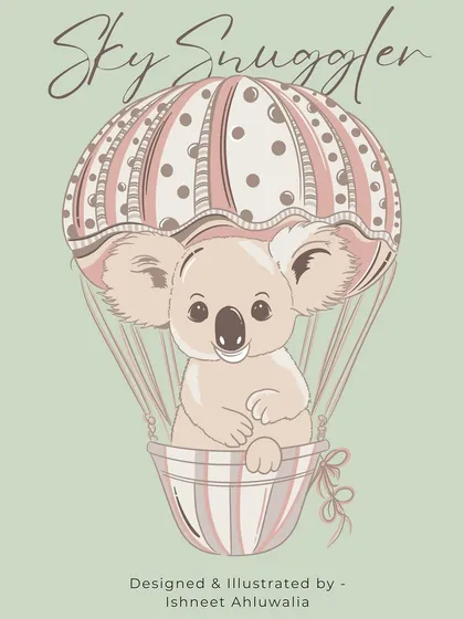 My art is also for the little ones. This "Sky Snuggler" print, featuring a cute koala in a hot air balloon, is perfect for adding a touch of gentle whimsy to a nursery.