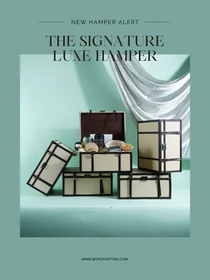 Introducing our Signature Luxe Hamper, the epitome of luxury gifting. Presented in a set of elegant, reusable trunks, this hamper is designed for those moments that call for an unforgettable gesture.