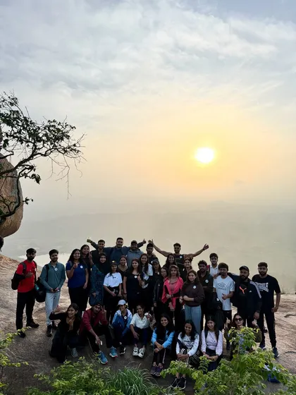 There's nothing like watching the sunrise from a mountaintop. Here's our group at Uttari Betta, soaking in the first light of day after a rewarding morning climb. This is how we make our weekends count.