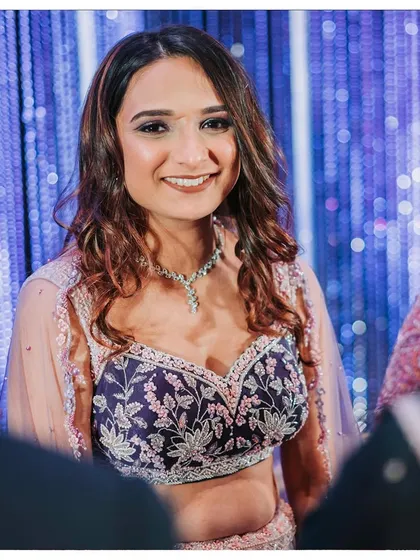 Vidhi's reception look was based on her complete faith in my art. Her beautiful smile shows how happy she was with the final result.